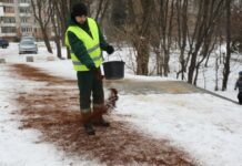 Кофейная гуща против песка: во Львове обсудили нынешний пробный способ борьбы с гололедом